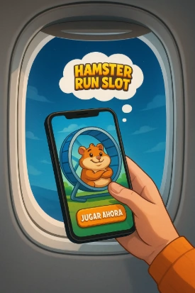 Juego para smartphone con botón Jugar ahora en la ventana del avión